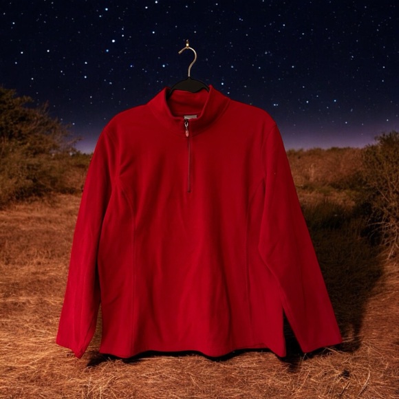 C9 by Champion Red Microfleece 1/4 Zip Activewear Jacket - Picture 3 of 12